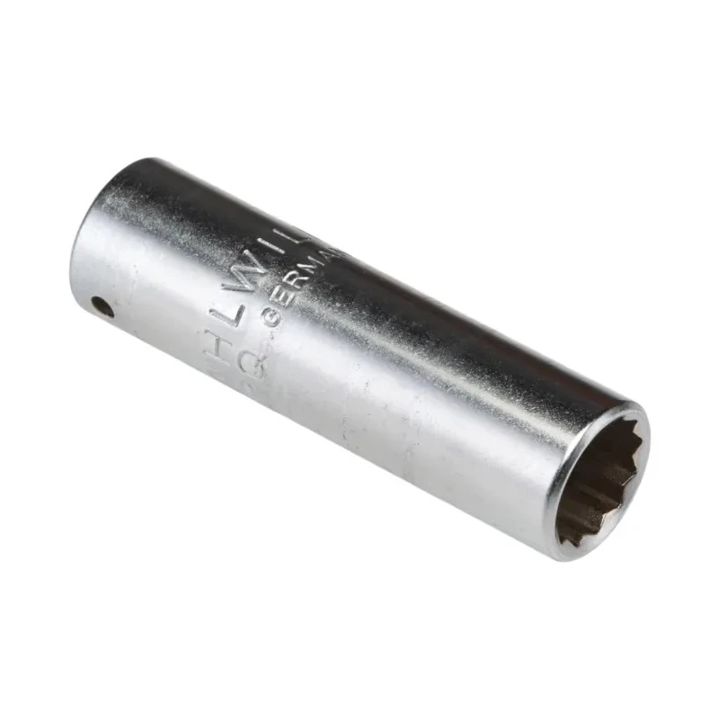 STAHLWILLE 1/4 in Drive 10 mm 12 Point Square Drive Steel Deep Socket Chrome Finish 50mm Overall Length 01240010