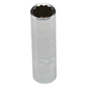 STAHLWILLE 1/4 in Drive 10 mm 12 Point Square Drive Steel Deep Socket Chrome Finish 50mm Overall Length 01240010