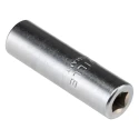 STAHLWILLE 1/4 in Drive 10 mm 12 Point Square Drive Steel Deep Socket Chrome Finish 50mm Overall Length 01240010