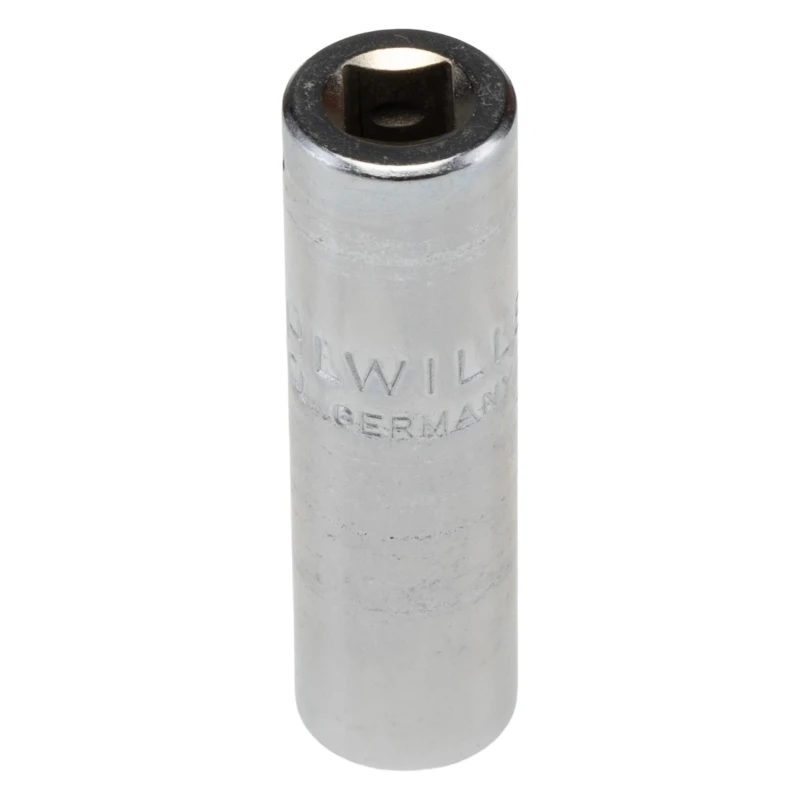 STAHLWILLE 1/4 in Drive 10 mm 12 Point Square Drive Steel Deep Socket Chrome Finish 50mm Overall Length 01240010
