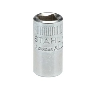 STAHLWILLE 1/4 in Drive 5/16 in 12 Point Square Steel Chrome Plated Socket, 23mm Overall Length 01530020