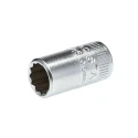 STAHLWILLE 1/4 in Drive 5/16 in 12 Point Square Steel Chrome Plated Socket, 23mm Overall Length 01530020