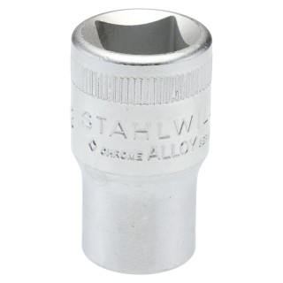 STAHLWILLE 13 mm 12 Point Square Drive Socket 1/2 in Drive Size, Chrome Finish, 38mm Overall Length 03010013