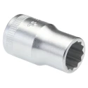 STAHLWILLE 13 mm 12 Point Square Drive Socket 1/2 in Drive Size, Chrome Finish, 38mm Overall Length 03010013