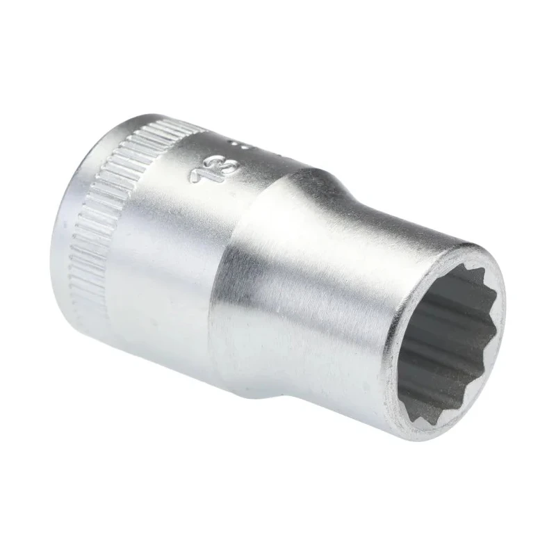 STAHLWILLE 13 mm 12 Point Square Drive Socket 1/2 in Drive Size, Chrome Finish, 38mm Overall Length 03010013
