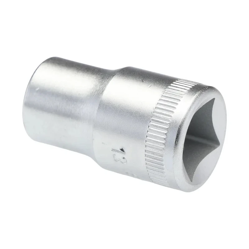 STAHLWILLE 13 mm 12 Point Square Drive Socket 1/2 in Drive Size, Chrome Finish, 38mm Overall Length 03010013