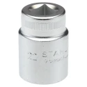 STAHLWILLE 1/2 in Drive 22 mm 12 Point Square Socket Chrome Finish 42mm Overall Length 03010022