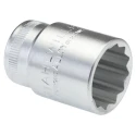 STAHLWILLE 1/2 in Drive 22 mm 12 Point Square Socket Chrome Finish 42mm Overall Length 03010022