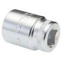 STAHLWILLE 1/2 in Drive 22 mm 12 Point Square Socket Chrome Finish 42mm Overall Length 03010022