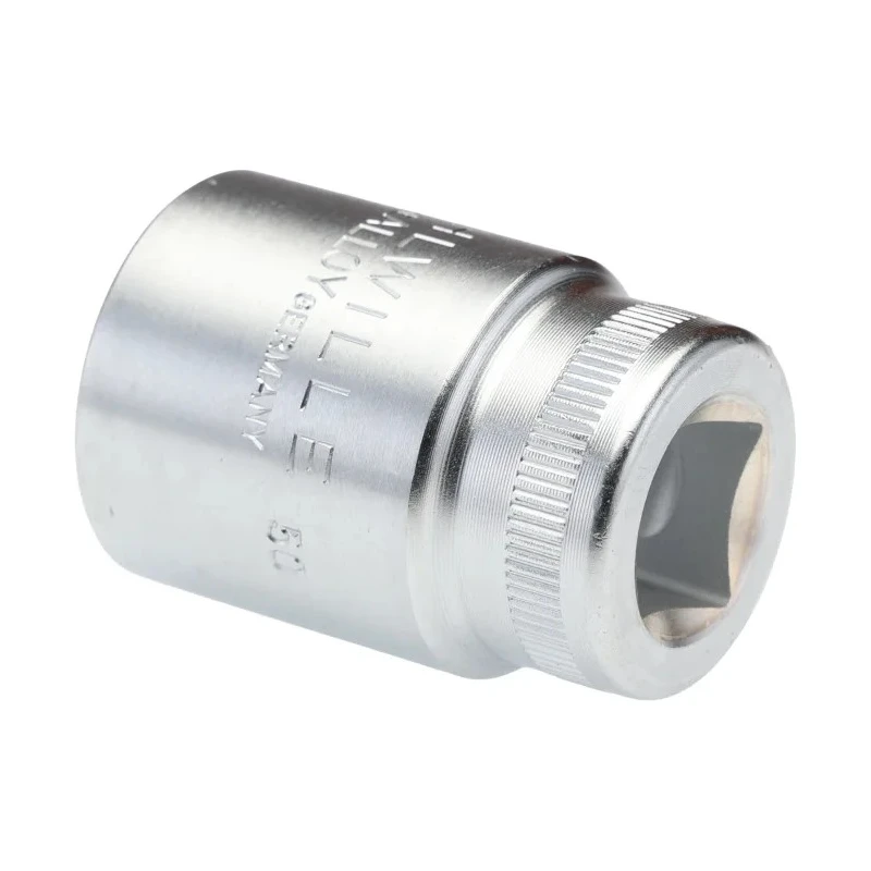 STAHLWILLE 1/2 in Drive 22 mm 12 Point Square Socket Chrome Finish 42mm Overall Length 03010022