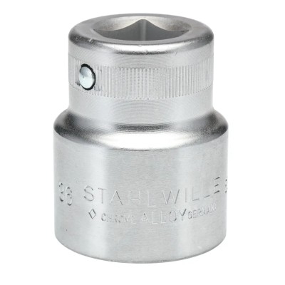 STAHLWILLE 36 mm 6 Point Square Drive Socket 3/4 in Drive, Chrome Finish, 60mm Overall Length 05010036