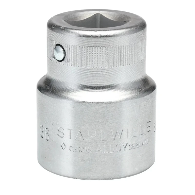 STAHLWILLE 36 mm 6 Point Square Drive Socket 3/4 in Drive, Chrome Finish, 60mm Overall Length 05010036