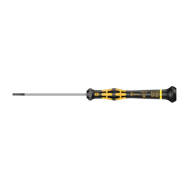 Wera Precision Screwdriver Bi-Material Handle, Insulated Stainless Steel Blade 0.4mm x 2.5mm, 80mm Blade Length 05030104001