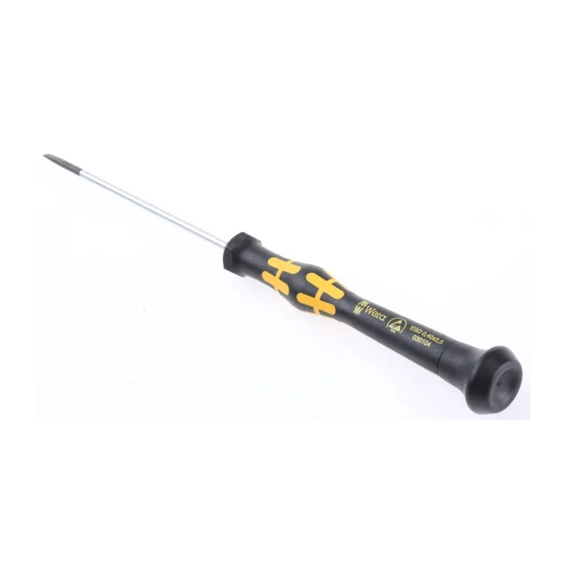 Wera Precision Screwdriver Bi-Material Handle, Insulated Stainless Steel Blade 0.4mm x 2.5mm, 80mm Blade Length 05030104001