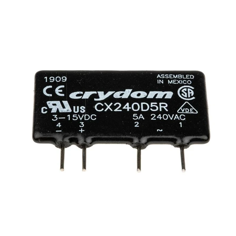 Crydom Solid State Relay, PCB Mount, 5 A Load, 280 V AC Load, 15 V DC Control CX240D5R