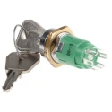 Lorlin 16mm Impulsion Key Switch DPDT 1A 2-Way Common-Key Parallel Bezel IRL-5-K-S-2-RS