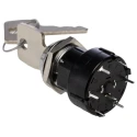 Lorlin Key Switch, Single Pole 6-Way SP6T 150mA, Tapered Bezel, Polycarbonate Housing 