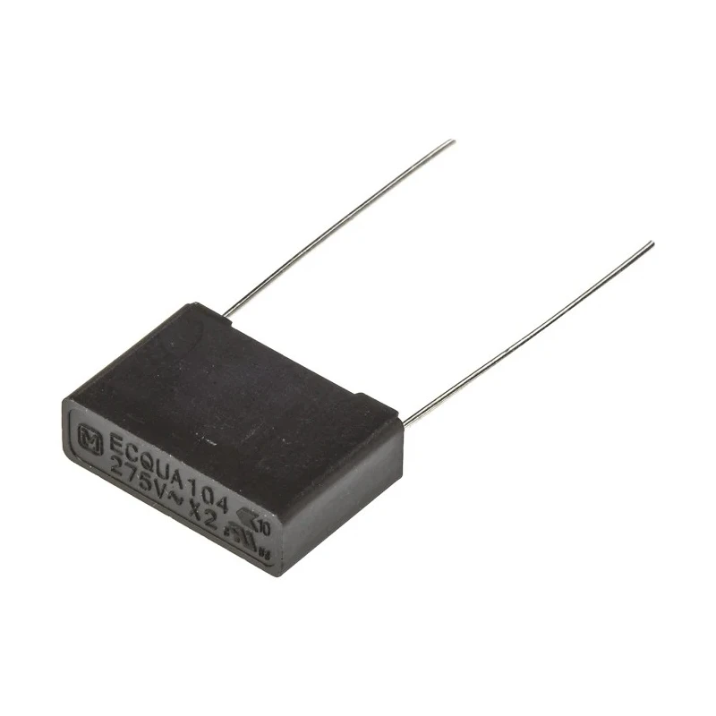 Panasonic ECQUA Film Capacitor X2, ±20 %, 100 nF 275V AC Through Hole Mount ECQUAAF104M