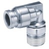 SMC KQG2 Series Stainless Steel Pneumatic Fitting Male Threaded-to-Tube R 1/4 in, 6mm Push-in, 90° Angle