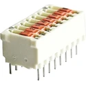 TE Connectivity Slide Rotary Coded DIP Switch Through Hole Mount 2.54mm Centreline 5161390-2