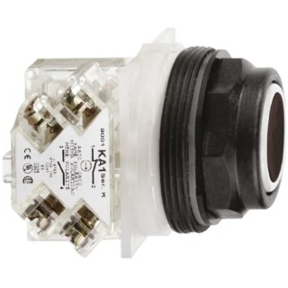 Schneider Electric Harmony 9001SK Series Push Button Switch, Spring Return, Panel Mount, 30 mm Cutout, SPST 9001SKR1BH5