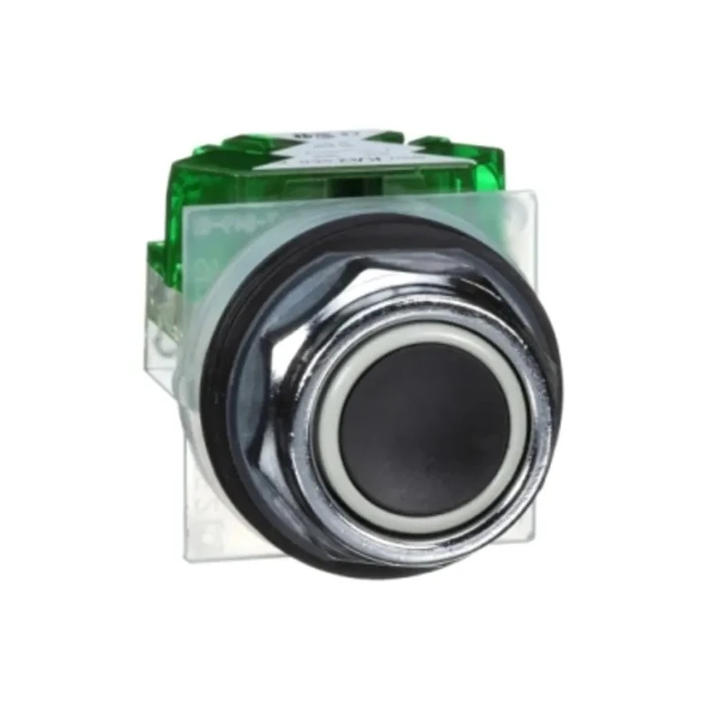 Schneider Electric Harmony 9001K Series Push Button Switch, Spring Return, 30 mm Cutout, 1 NO, Black LED, IP66 9001KR1BH5