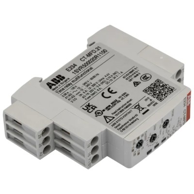 ABB CT-MFD.21 Series DIN Rail Timer Relay, 2-Contact DPDT, 12 to 240 V DC 240V AC, 0.05 to 360000 1SVR500020R1100 CT-MFD.21