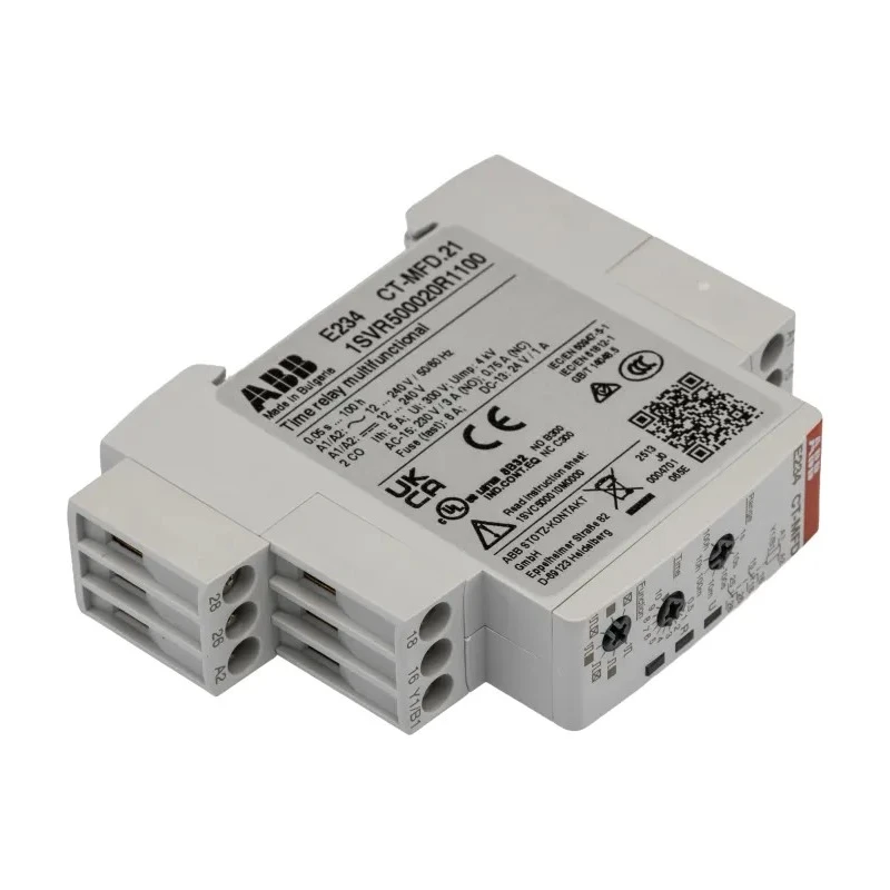 ABB CT-MFD.21 Series DIN Rail Timer Relay, 2-Contact DPDT, 12 to 240 V DC 240V AC, 0.05 to 360000 1SVR500020R1100 CT-MFD.21