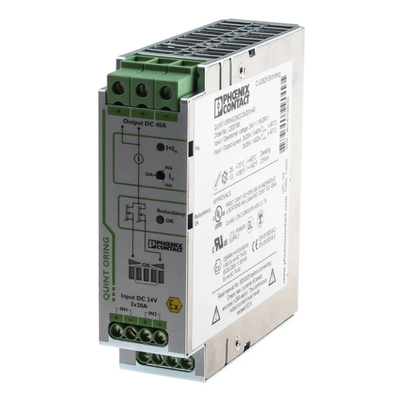 Phoenix Contact Redundancy Module for use with DIN Rail Unit UPS Series 2320186