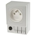 STEGO 6.3A Light Grey 1 Gang DIN Rail Mount Plug Socket Type E SD035