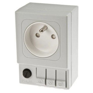 STEGO 6.3A Light Grey 1 Gang DIN Rail Mount Plug Socket Type E SD035