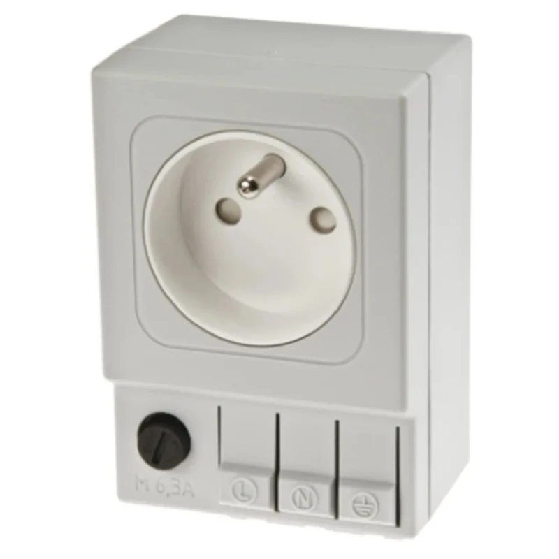 STEGO 6.3A Light Grey 1 Gang DIN Rail Mount Plug Socket Type E SD035