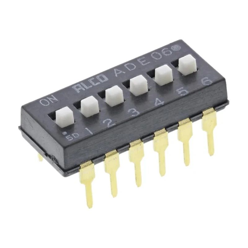 TE Connectivity Rotary Coded DIP Switch Through Hole Mount Extended Slide Actuator ADE06A04