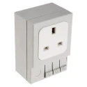 STEGO 13A Light Grey 1 Gang Plug Socket SD035 Indoor Type G British 230V Plastic DIN Rail Mount SD035