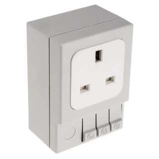 STEGO 13A Light Grey 1 Gang Plug Socket SD035 Indoor Type G British 230V Plastic DIN Rail Mount SD035