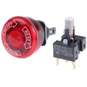 Omron Twist Release Illuminated Emergency Stop Push Button Panel Mount 16mm Cutout 24V DC 1 NC IP65 A165E-LS-24D-01