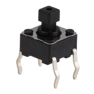 Omron Black Tactile Switch Stem SPST 50mA 12 V dc 7.3 mm Through Hole SKHHCWA010