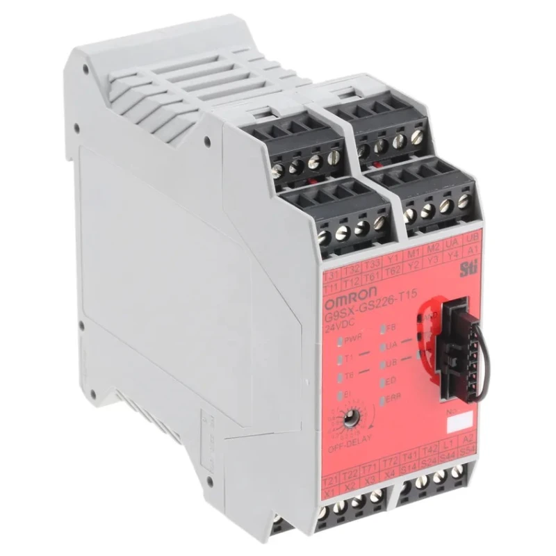 Omron Safety Relay 24V DC Coil Voltage 0.8A Contact Current 4 Auxiliary Contacts Manual Reset Surface Mount G9SX-GS