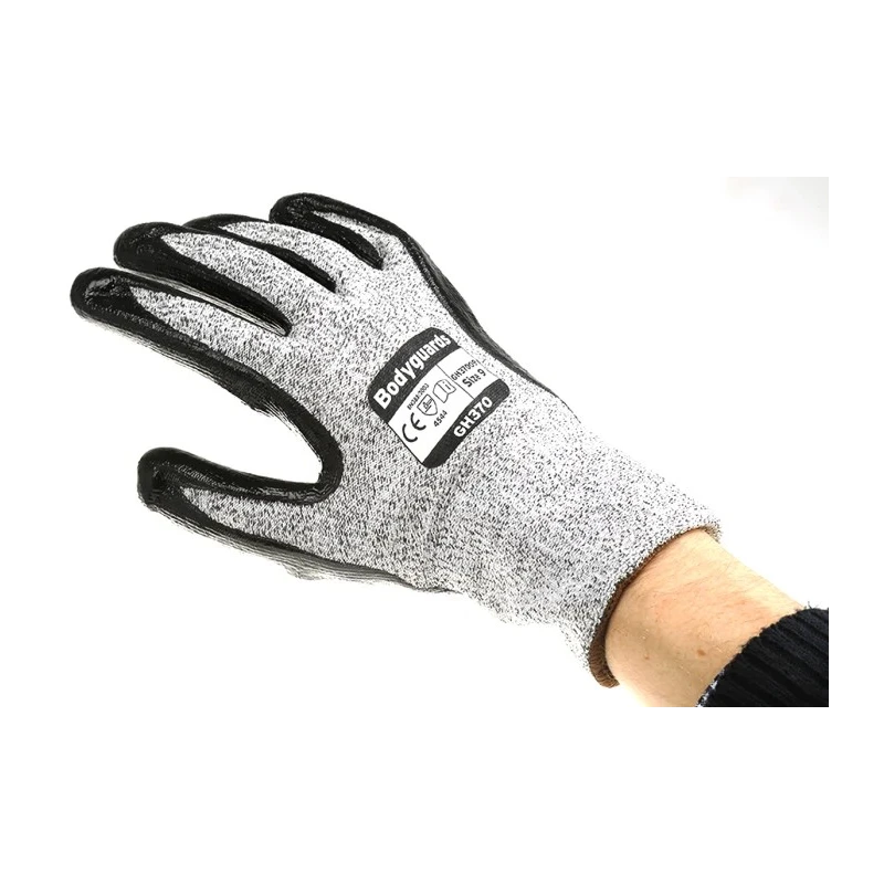 Polyco Healthline Black Nitrile Coated Work Gloves Size 9 GH370