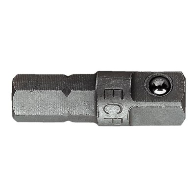 Facom 1/4 in Square Socket Adapter, Chrome Finish, Steel, 25mm Overall Length ECR