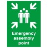 RS PRO Plastic Fire Safety Sign Emergency Assembly Point Self-Adhesive 594 x 420mm 763-1503