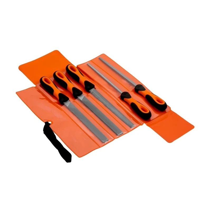 Bahco Engineers File Set, Bastard Cut, Square and Round Profiles, 200 mm Length, Handle Included, Model 1-478-08-1-2