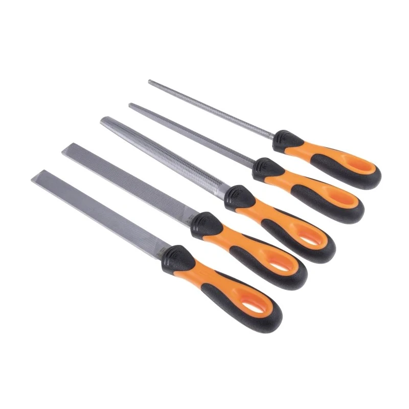 Bahco Engineers File Set, Bastard Cut, Square and Round Profiles, 200 mm Length, Handle Included, Model 1-478-08-1-2