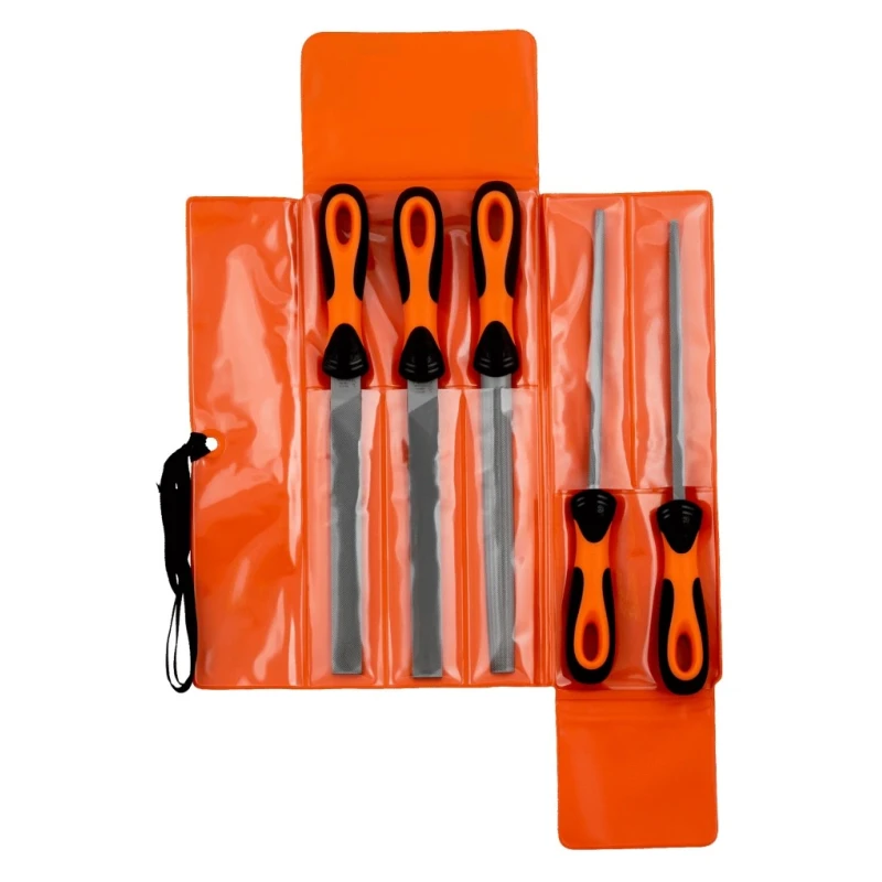 Bahco Engineers File Set, Bastard Cut, Square and Round Profiles, 200 mm Length, Handle Included, Model 1-478-08-1-2