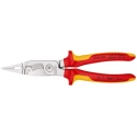 Knipex Combination Plier 200mm Overall, VDE 1000V Insulated Tool Steel Chrome Finish 13 86 200