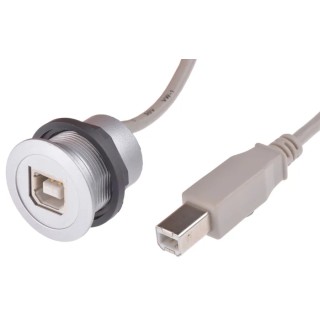 HARTING USB Cable Female USB Type B to Female USB 2.0 with Grey Polyamide Jacket 3m 09454521914