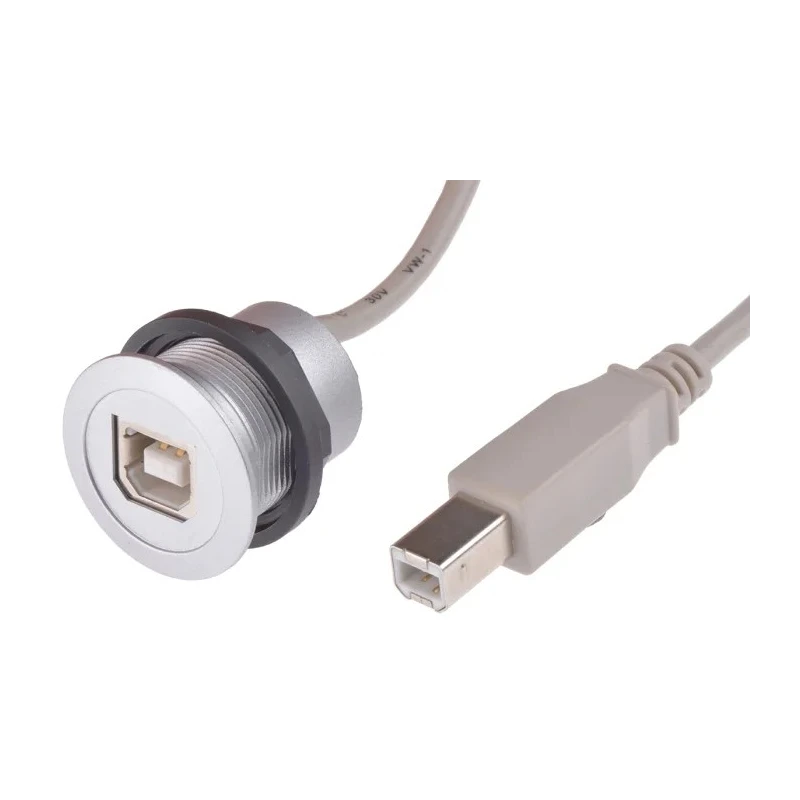 HARTING USB Cable Female USB Type B to Female USB 2.0 with Grey Polyamide Jacket 3m 09454521914