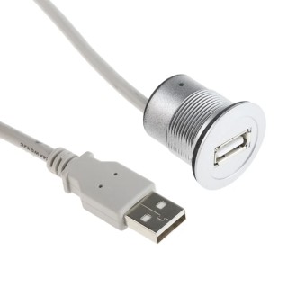 HARTING USB Cable Female USB Type A to Female USB 2.0 Connector Silver Polyamide Jacket 500mm 09454521920