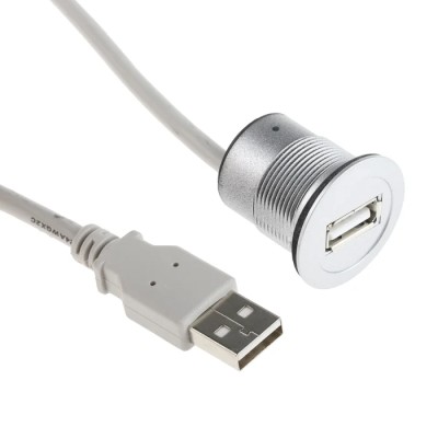 HARTING USB Cable Female USB Type A to Female USB 2.0 Connector Silver Polyamide Jacket 500mm 09454521920