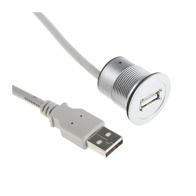 HARTING USB Cable Female USB Type A to Female USB 2.0 Connector Silver Polyamide Jacket 500mm 09454521920